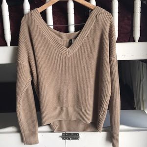 Tan V-Neck Sweater